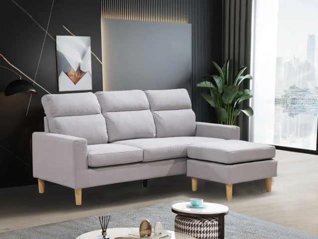 Agora Sofa + Convertible Puff Chaise Longue 196x140cm
