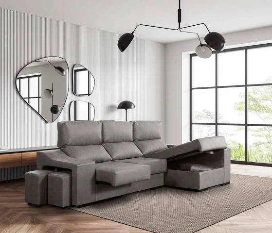 Sofa Chaise Longue Angelita with Storage Compartment 265x145cm