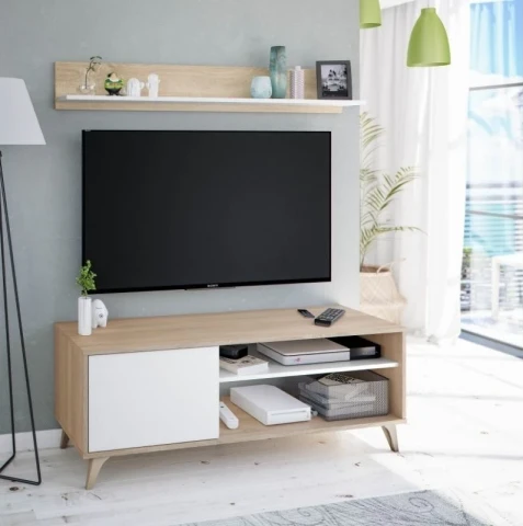 Kikua Plus TV Stand 135 cm + Shelf. Living Room Furniture Set
