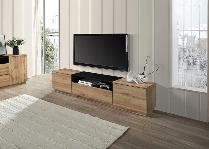 Industrial TV Stand with 2 Doors and 1 Drawer 180cm