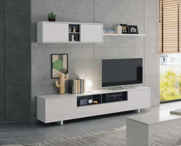 TV Stand 200x46 cm with Module and Shelf – Living Room Set