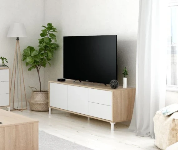 TV Stand Brooklyn 130x47 cm - Two Doors and Two Drawers