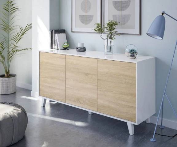 Sideboard Zaiken Plus 154x75 cm 3 Doors. Living or Dining Room Furniture