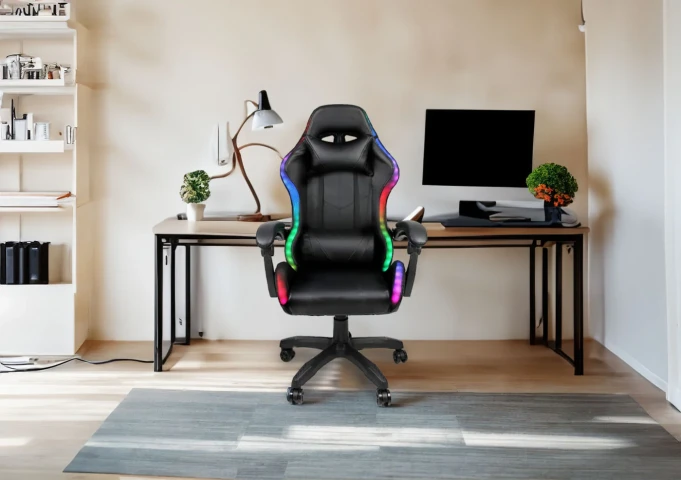 YN Ergonomic and Swivel Gaming Chair with LED Lights