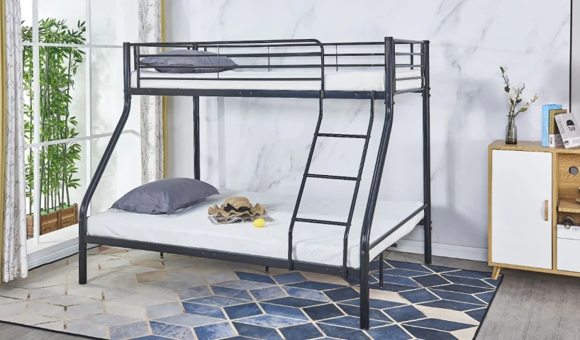 Metal Double Bunk Bed (135x190cm + 90x190cm)