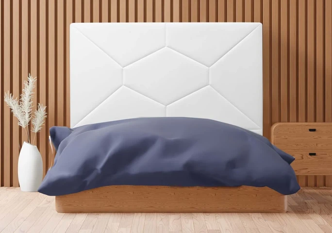 Timbu Bed Headboard - Upholstered in Faux Leather, 130 cm High (for 135 or 150 cm Beds)