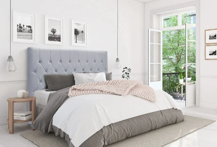 Velvet Upholstered Tufted Headboard 150 cm