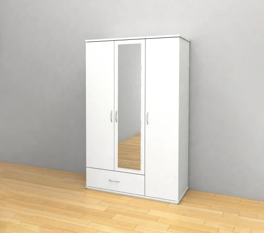 3-Door Bedroom Wardrobe DN with Mirror 195x120cm