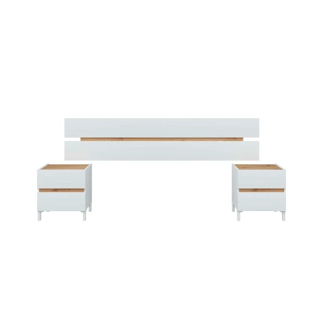Tempus Bed Headboard 260x35cm, Headboard + Two Nightstands